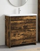 vidaXL Комплект мебели за баня Опушен дъб 81 x 40 x 845 см