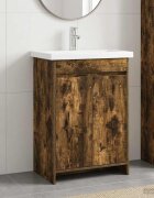 vidaXL Комплект мебели за баня Опушен дъб 81 x 40 x 845 см