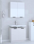 vidaXL Комплект мебели за баня от 2 части бял инженерно дърво