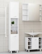 vidaXL Комплект мебели за баня от 3 части бял инженерно дърво