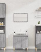vidaXL Комплект мебели за баня от 3 части сив сонома инженерно дърво