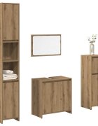 vidaXL Комплект мебели за баня от 4 части Дъб артизан инженерно дърво