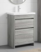 vidaXL Комплект мебели за баня Сив Сонома 61 x 40 x 845 см