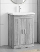vidaXL Комплект мебели за баня Сив Сонома 61 x 40 x 845 см