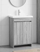 vidaXL Комплект мебели за баня Сив Сонома 81 x 40 x 845 см