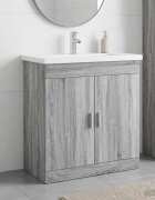 vidaXL Комплект мебели за баня Сив Сонома 81 x 40 x 845 см