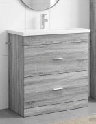 vidaXL Комплект мебели за баня Сив Сонома 81 x 40 x 845 см