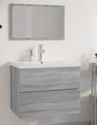 vidaXL Комплект мебели за баня сив сонома инженерно дърво