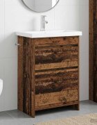 vidaXL Комплект мебели за баня Старо дърво 61 x 40 x 845 см