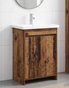 vidaXL Комплект мебели за баня Старо дърво 61 x 40 x 845 см