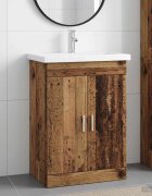 vidaXL Комплект мебели за баня Старо дърво 61 x 40 x 845 см