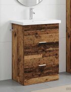 vidaXL Комплект мебели за баня Старо дърво 61 x 40 x 845 см
