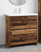 vidaXL Комплект мебели за баня Старо дърво 81 x 40 x 845 см