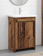 vidaXL Комплект мебели за баня Старо дърво 81 x 40 x 845 см