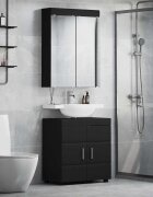 vidaXL Комплект мебели за баня TULUM 2 бр. Черно 60 x 34 x 63 см