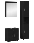 vidaXL Комплект мебели за баня TULUM 3 бр. Черно 60 x 34 x 63 см