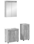 vidaXL Комплект мебели за баня TULUM 3 бр. Сив Сонома 60 x 34 x 63 см