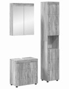 vidaXL Комплект мебели за баня TULUM 3 бр. Сив Сонома 60 x 34 x 63 см