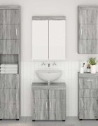 vidaXL Комплект мебели за баня TULUM 5 бр. Сив Сонома 60 x 34 x 63 см