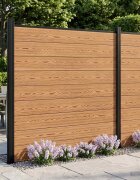 vidaXL Комплект ограда 175 x 186 см WPC и алуминий Кафяво