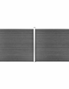 vidaXL Комплект оградни панели WPC 353x146 см черен