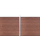 vidaXL Комплект оградни панели WPC 353x146 см кафяв