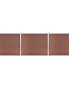 vidaXL Комплект оградни панели WPC 526x146 см кафяв