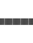 vidaXL Комплект оградни панели WPC 872x146 см сив