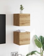 vidaXL Комплект от 2 части за стенен монтаж на телевизор Artisan Oak