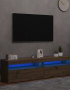 vidaXL Комплект от 2 части за телевизора с LED осветление Дъб Artisan