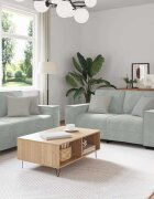 vidaXL Комплект от 2 дивана с възглавници светлосив кадифе