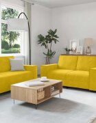 vidaXL Комплект от 2 дивана с възглавници жълт кадифе