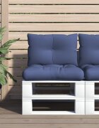 vidaXL Комплект палетни възглавници нейви синьо 60x38x13 см текстил
