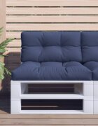 vidaXL Комплект палетни възглавници нейви синьо 70x40x12 см текстил