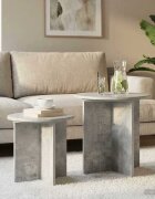 vidaXL Комплект помощни маси 2 бр. Бетонно сиво Ø 45 x 45 см