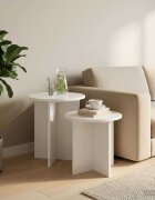 vidaXL Комплект помощни маси 2 бр. Бял гланц Ø 45 x 45 см