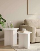 vidaXL Комплект помощни маси 2 бр. Бяло Ø 45 x 45 см