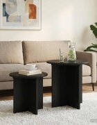 vidaXL Комплект помощни маси 2 бр. Черен дъб Ø 45 x 45 см