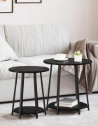 vidaXL Комплект помощни маси 2 бр. Черния дъб 50 x 50 x 51 см