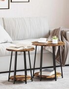 vidaXL Комплект помощни маси 2 бр. Димящ дъб и черно 50 x 50 x 51 см