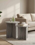 vidaXL Комплект помощни маси 2 бр. Сива сонома Ø 45 x 45 см