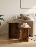 vidaXL Комплект помощни маси 2 бр. Старо дърво Ø 45 x 45 см