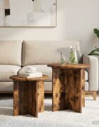 vidaXL Комплект помощни маси 2 pcs Пушена Дъб