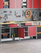 vidaXL Комплект работна маса 3 бр. Черен и Сив