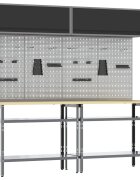 vidaXL Комплект работна маса 8 бр. Черен и Сив
