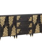 vidaXL Комплект шкафове за баня 3 бр. 180 x 33 x 75 см Черно