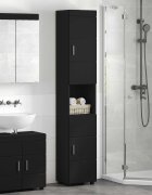 vidaXL Комплект шкафове за баня TULUM Черно 37 x 315 x 203 см