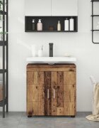vidaXL Комплект шкафове за баня TULUM Старо дърво 60 x 34 x 63 см