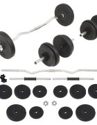 vidaXL Комплект щанга и дъмбели 30 кг
