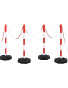 vidaXL Комплект сигнални колчета с 10 м пластмасова верига